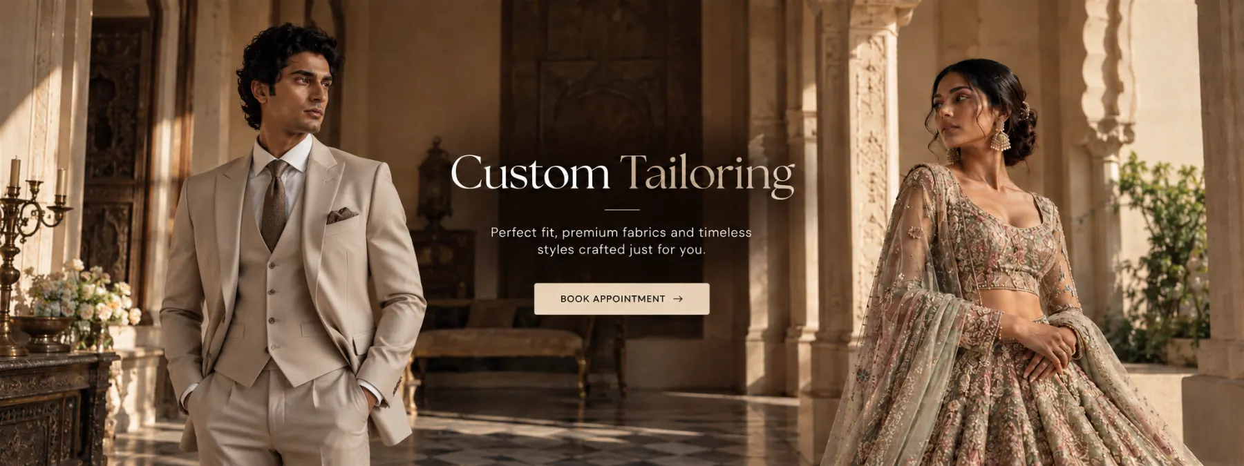 Custom tailoring with perfect fit and premium fabrics