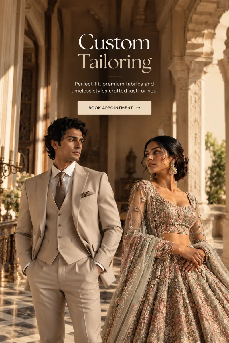 Custom tailoring with perfect fit and premium fabrics