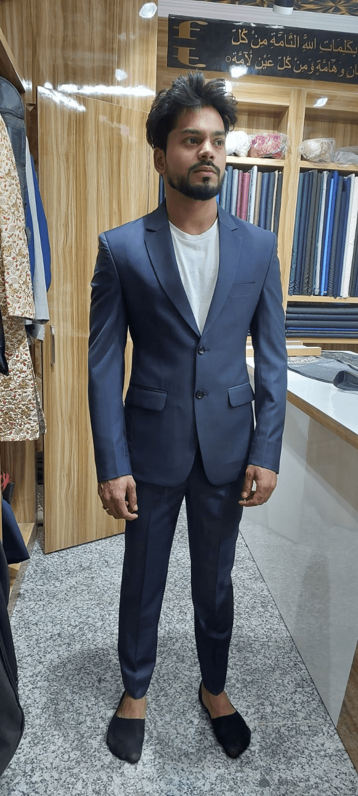 Navy blue suit