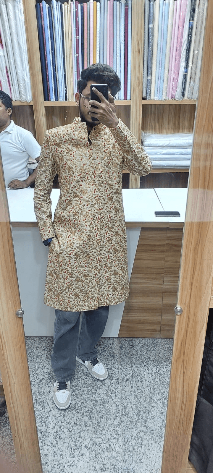 Gold patterned kurta