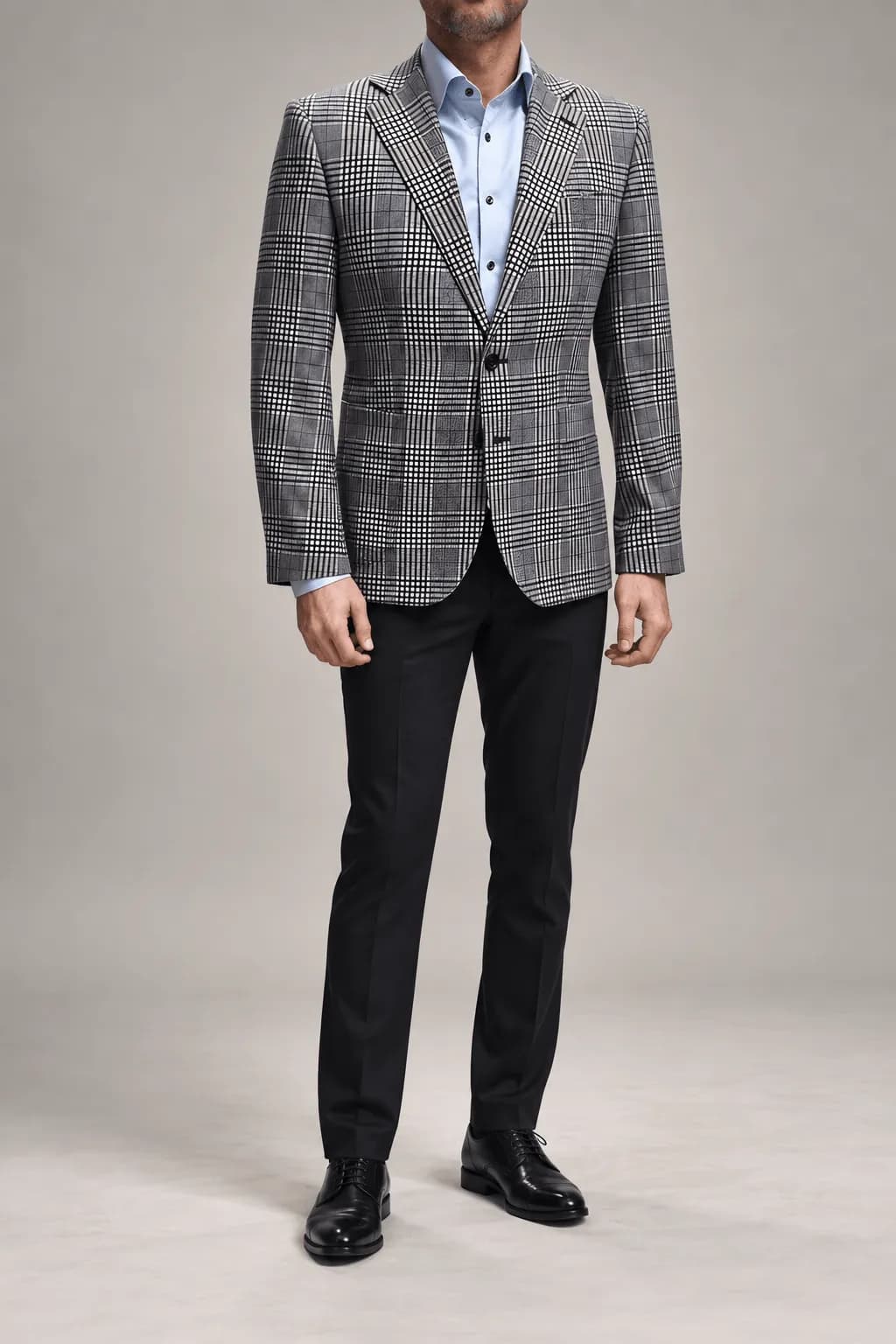 Grey checked suit